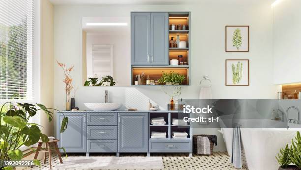 Modern Bathroom Interior Design Stock Photo - Download Image Now - Bathroom, Luxury, Domestic Bathroom