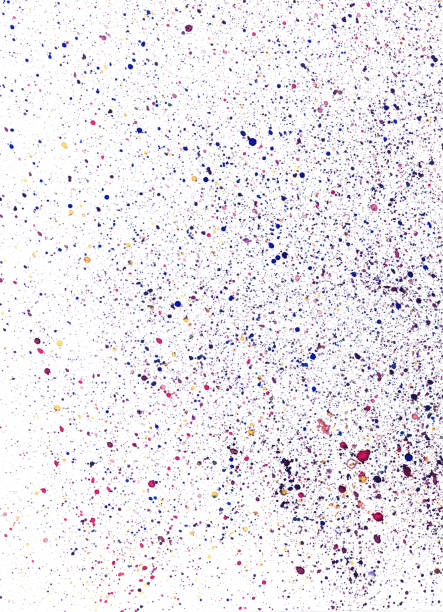 istock Organic handmade creative multicolored splash spots watercolor painting abstract texture on white paper canvas background. High resolution scan file technique. 1392092882