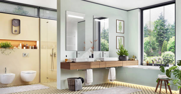 Modern bathroom interior design stock photo