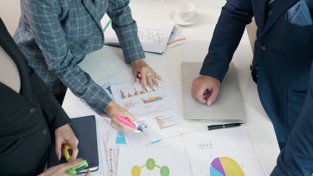 istock Business team meeting present briefing the project analyzing income charts graphs 1392097373