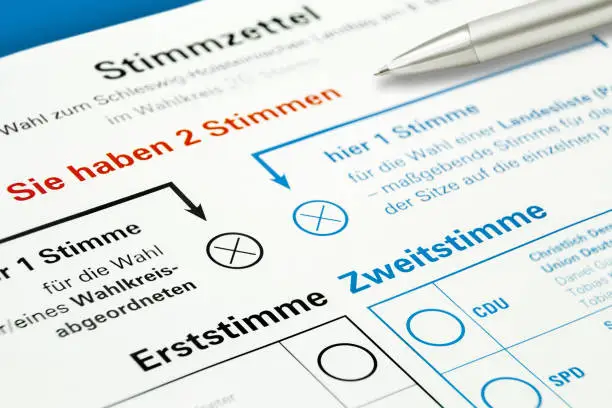 Regional election in Schleswig-Holstein and German ballot with first and second vote