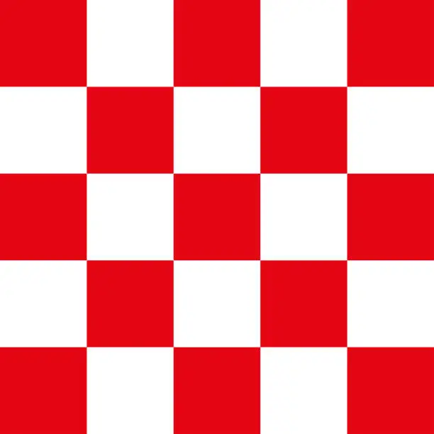 Vector illustration of Checkered Pattern Red And White