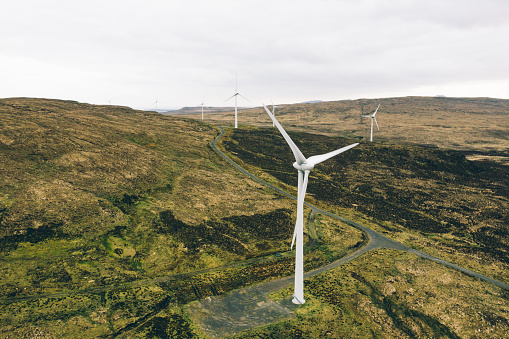 Wind farm aerial view