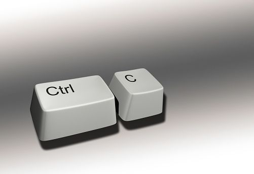 Ctrl C Combo keyboard Keys with a soft and light background