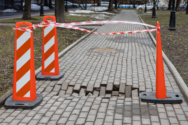 istock failure on the road fenced with a special tape 1392112672