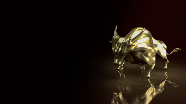 istock The gold bull on black background for business concept 3d rendering 1392119795