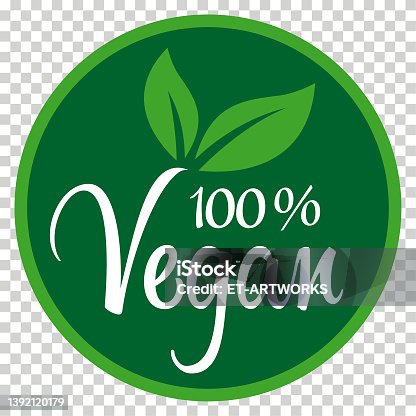 istock Green 100% Vegan Logo 1392120179