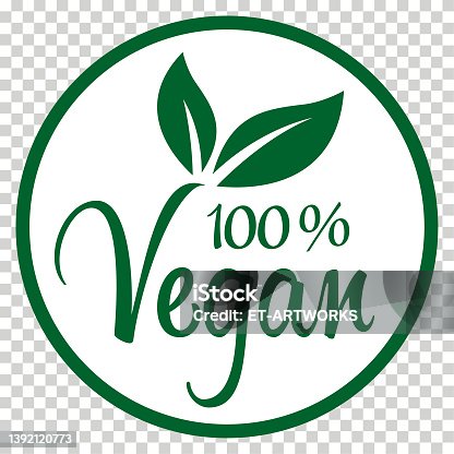 istock Green 100% Vegan Logo 1392120773