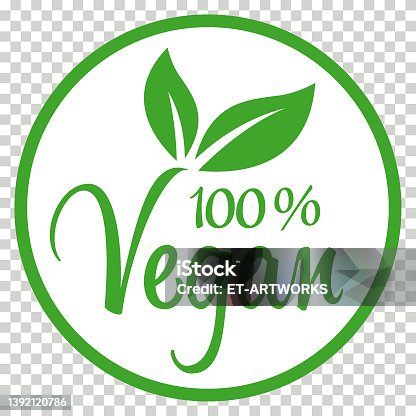 istock Green 100% Vegan Logo 1392120786