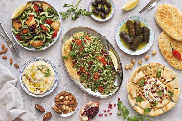 istock Traditional Lebanese appetizers assortment. 1392121162