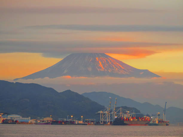 istock beautiful sunrise with mount  fuji. 1392122810