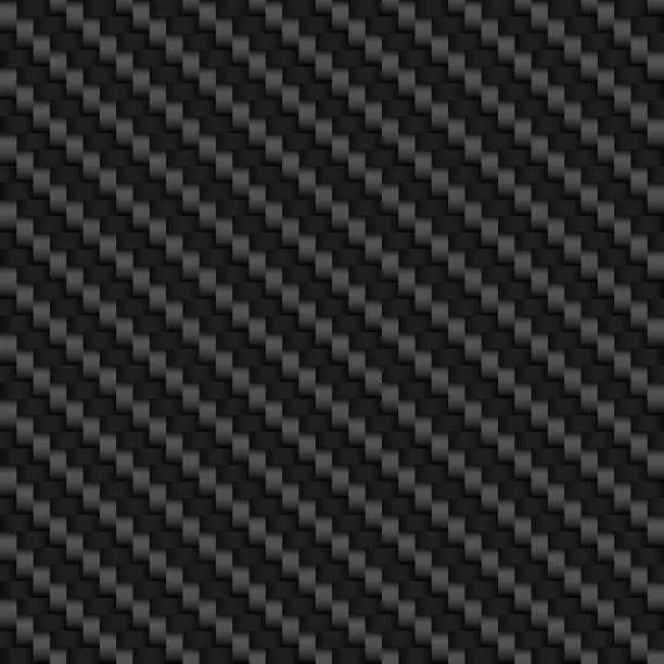 Vector illustration of Carbon fiber seamless texture. Car design element, graphic. Auto racing theme. Car body. Dark gray carbon, black and white texture, background. Vector illustration