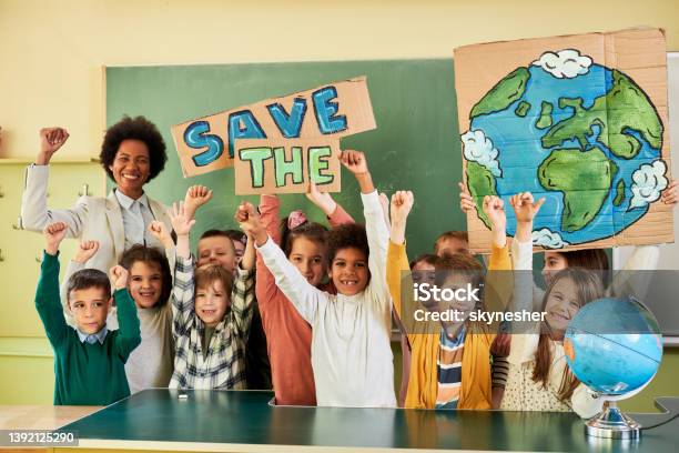 Save The Planet Stock Photo - Download Image Now - Classroom, Child, School Children