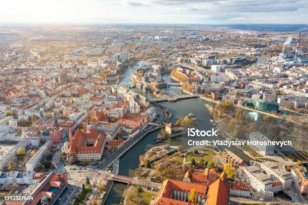 View Of The Old Town From Above Wrocla Poland Stock Photo - Download Image Now - Poland, Wroclaw, Silesia
