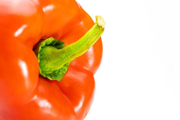 red pepper on a white isolated background, Copy space