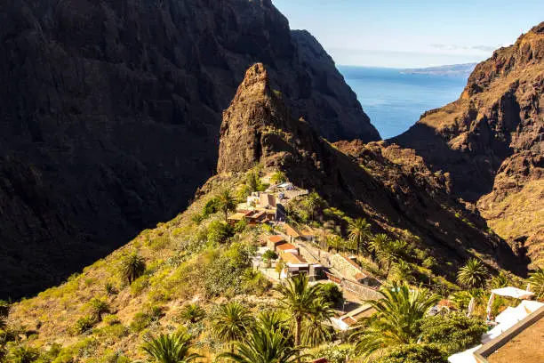 The beautiful view of the famous Masca Village. Tenerife, Canary Islands, Spain.