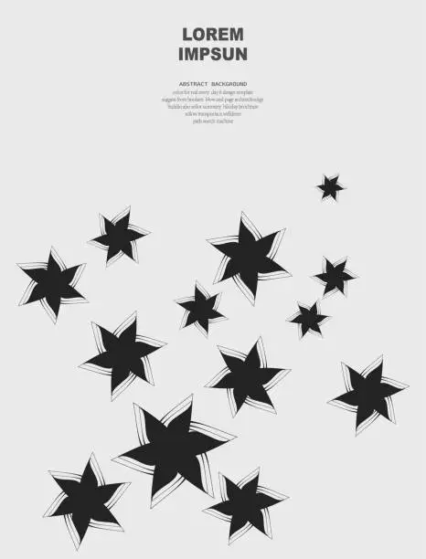 Vector illustration of abstract black and white spiral star pattern design element