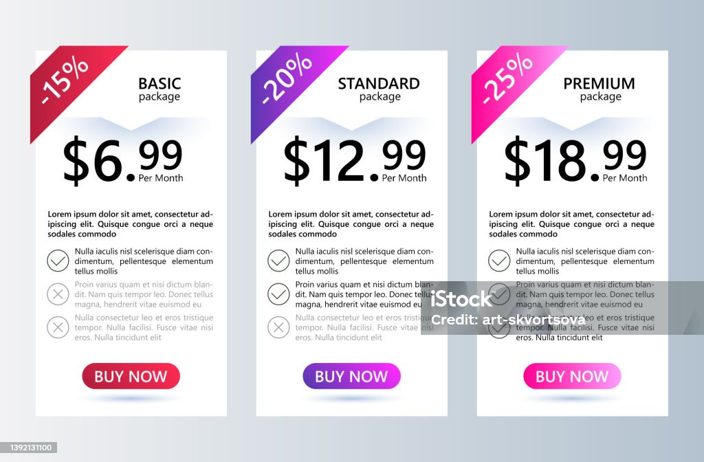 Price List Button Price List With Sale Menu User Interface Panel Product Price Package ...
