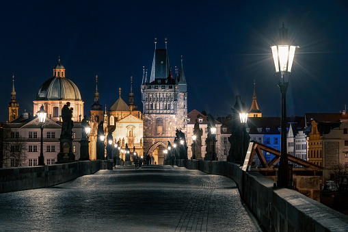 View by night of Prague