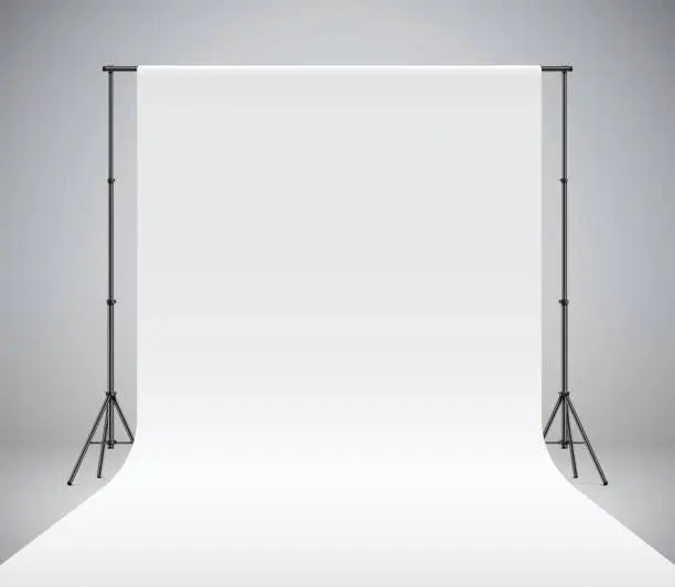 Vector illustration of A white photo studio backdrop vector illustration.