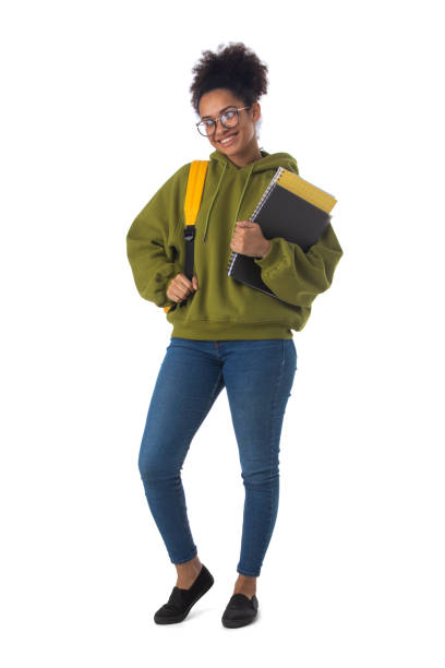 Black female high school student stock photo