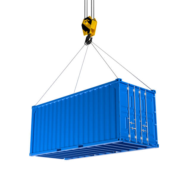 Blue building containers, cargo containers, residential containers. 3d render Blue building containers, cargo containers, residential containers at a loading crane. 3d render hook of holland stock pictures, royalty-free photos & images