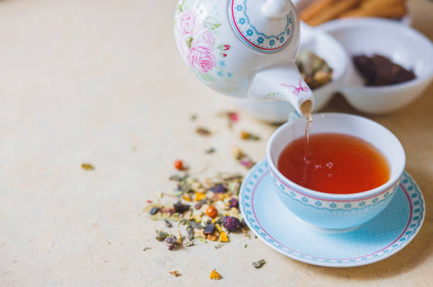 Tradicional herbal tea making at home