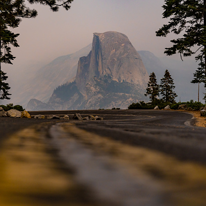 Glacier Point From Extreme Low Road Angle in Yosemite National Park