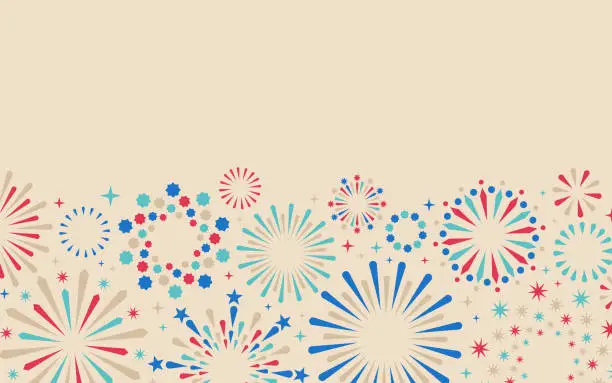 Vector illustration of Fireworks Celebration Background