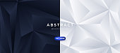 istock Polygonal mosaic with blue, white and gray gradient - Abstract geometric background - Low Poly 1392149499
