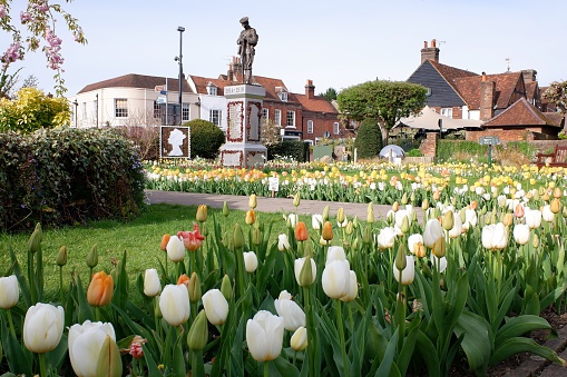 Amersham, Buckinghamshire, England, UK - April 18th 2022: Amersham Memorial Gardens located in Old Amersham, Buckinghamshire
