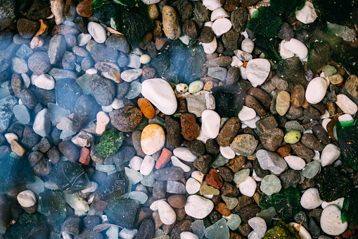 Pebbles in Zen Pool in Clear Water