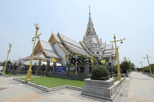 Chachoengsao, Thailand - April 8, 2022: Wat Sothonwararam is a temple in Chachoengsao Province. It was built in the late Ayutthaya period.