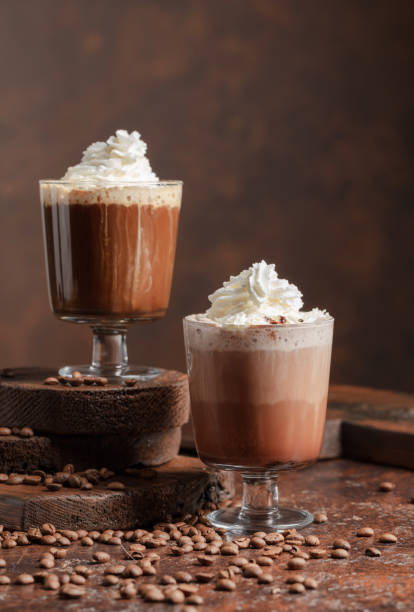 istock Coffee and chocolate drinks with whipped cream. 1392157209