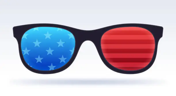 Vector illustration of Patriotic USA American Sunglasses