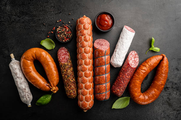istock Set of different types of sausages 1392158681