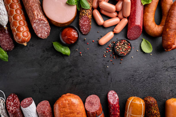 istock Set of different types of sausages 1392158689