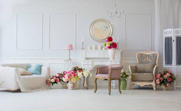istock luxury clean bright white interior. a spacious room with sunlight and flowers in vases 1392159964