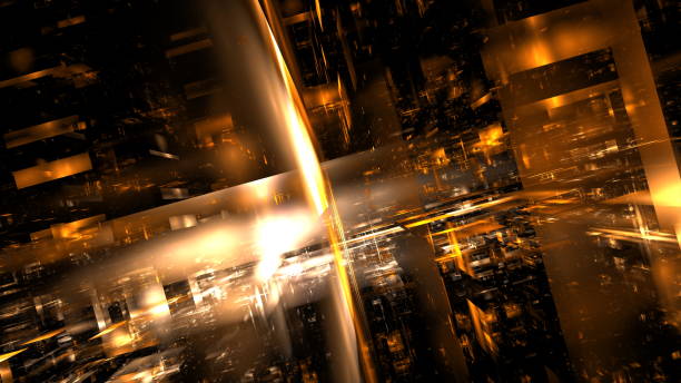 istock Business technology blurred Polygonal geometric cyberpunk space. Hi tech digital interior Abstract data center server. Communication technologies education and science. 3D render 1392160482