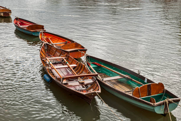 istock Wooden boats on river Thames 1392163343