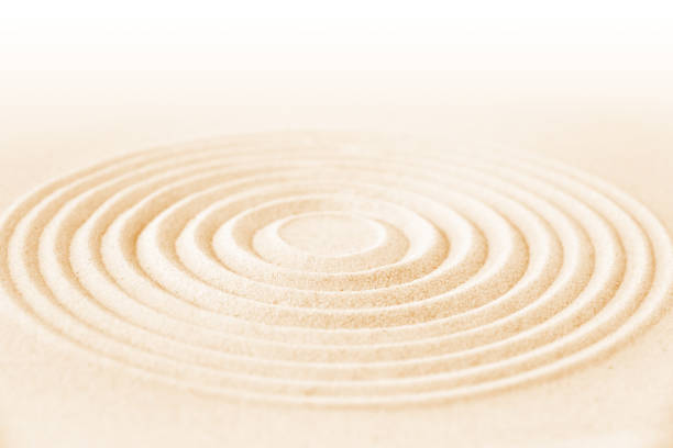 Circle in sand. Zen japanese garden background scene