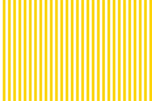 Vector illustration of Yellow stripes. Yellow-white stripes texture. Seamless pattern. Vertical lines background. Pastel backdrop. Cute vintage background. Design of wrap. Vector