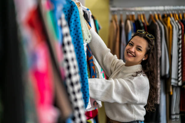 istock A young woman in a clothing store. 1392170532