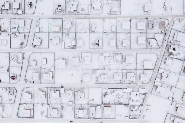 Free Stock Photo of Aerial View of Snow Covered Neighborhood | Download ...