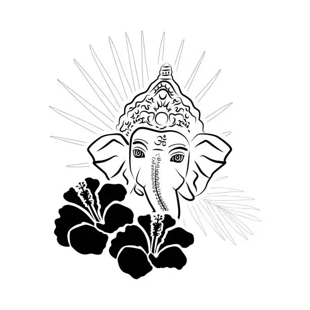 Vector illustration of Lord Ganesha, vector