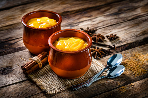 istock Two bowls of homemade vanilla custard pudding 1392191391