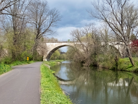 A scene from a beautiful spring day on the Schuylkill River Canal in Phoenixville, Pennsylvania.