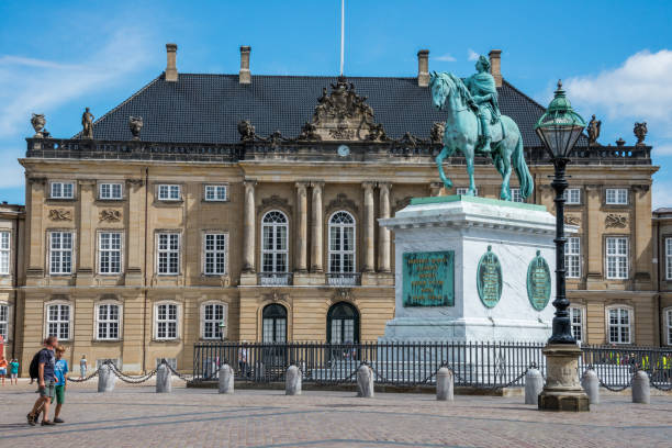 Copenhagen, Denmark - august 4, 2018: Frederick VIII Palace in Amalienborg square in the historic city center