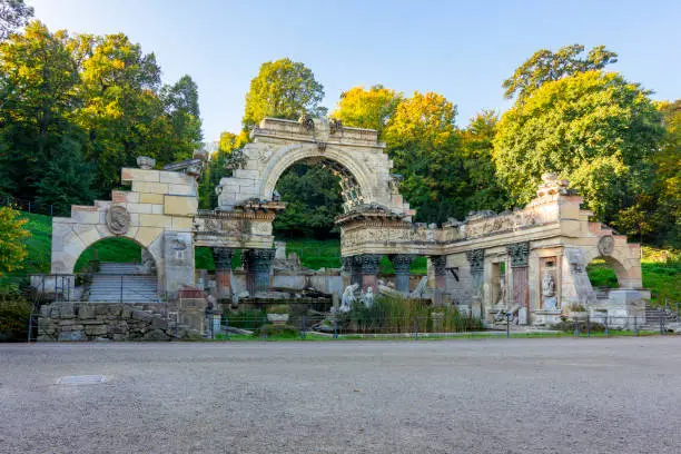 Roman ruins in Schonbrunn park, Vienna, Austria