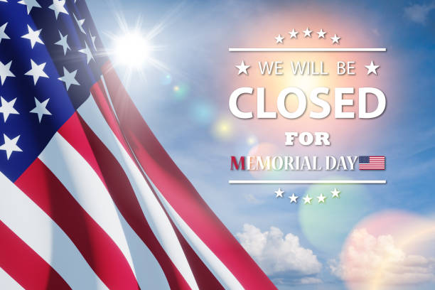 istock Memorial Day Background Design. We will be Closed for Memorial Day. 1392201856